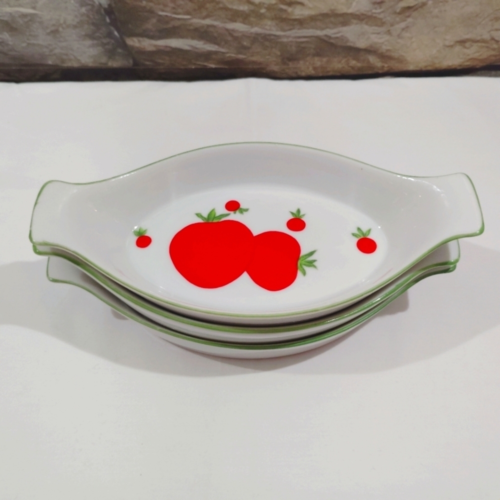 Vintage Franci Vegetable Polkadot Side Dishes Villa Vanilla Taste Setter - Picture 15 of 16